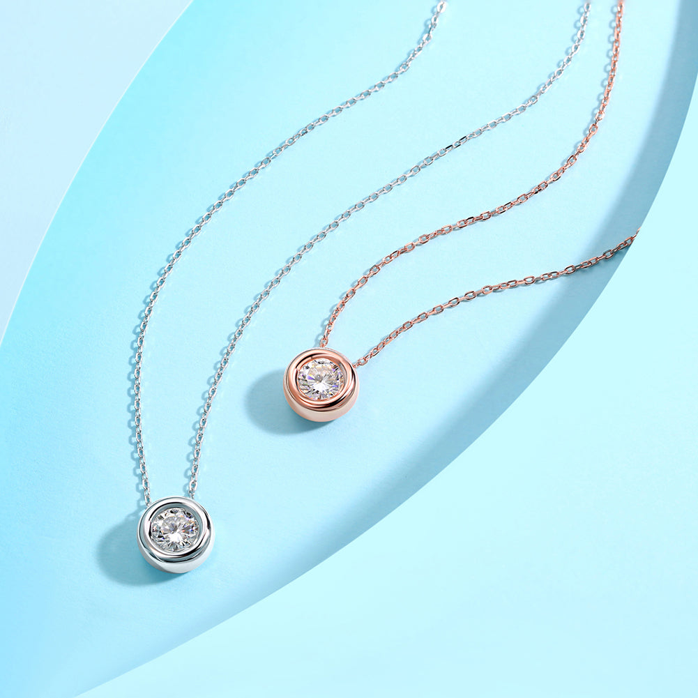 Zirconia Charm Necklace Rose Gold - La Fratellanza Jewelry