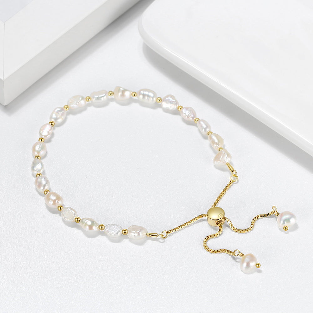 Freshwater Pearl Bracelet 14k Gold - La Fratellanza Jewelry