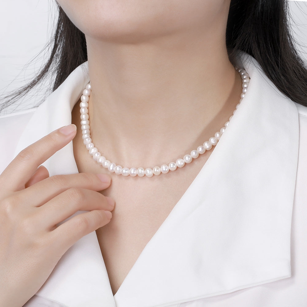 Freshwater Pearl Necklace 14k Gold - La Fratellanza Jewelry