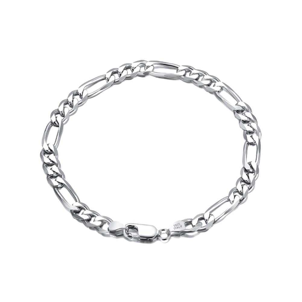 Figaro set 5mm White Gold - La Fratellanza Jewelry