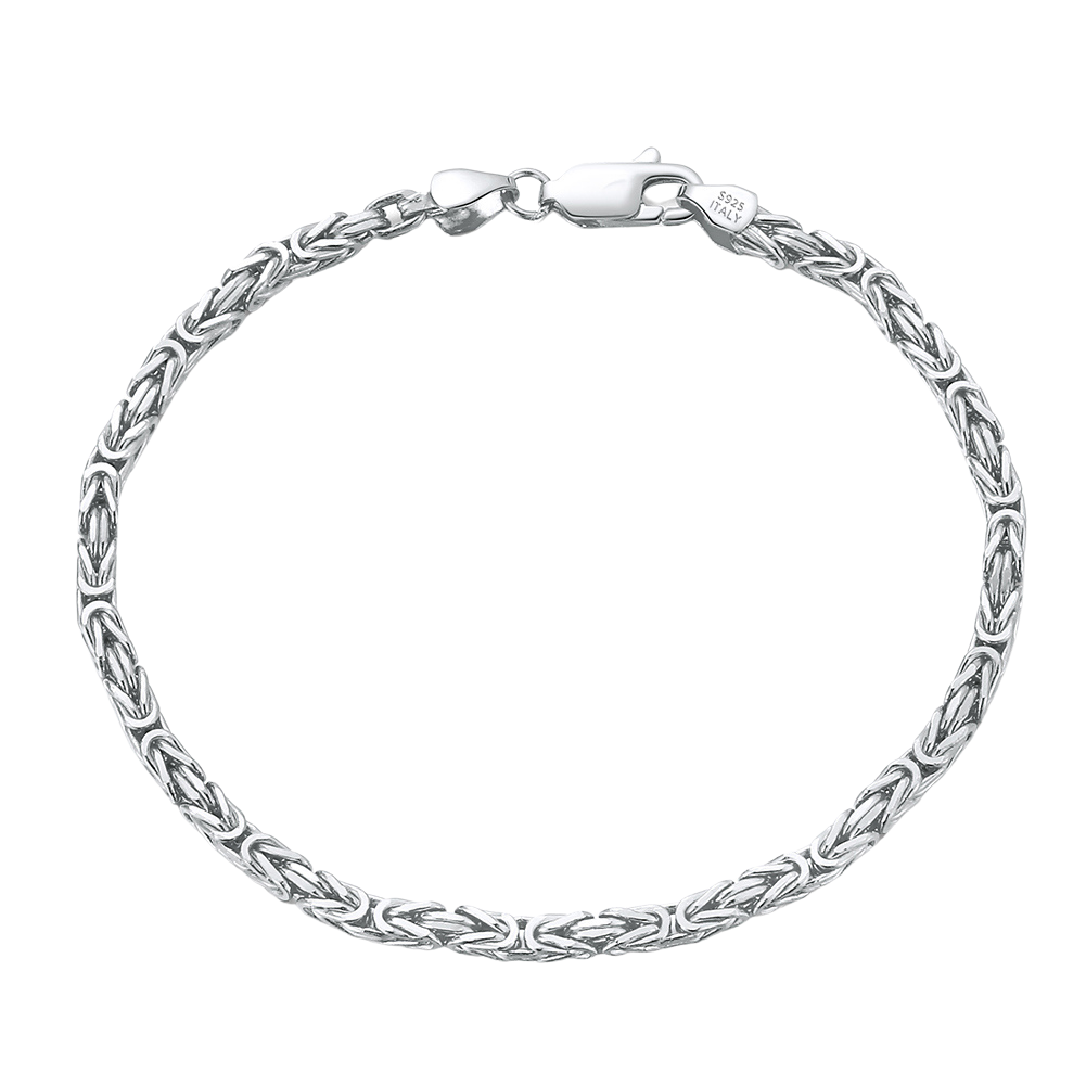 Byzantine Bracelet 2.5mm White Gold - La Fratellanza Jewelry
