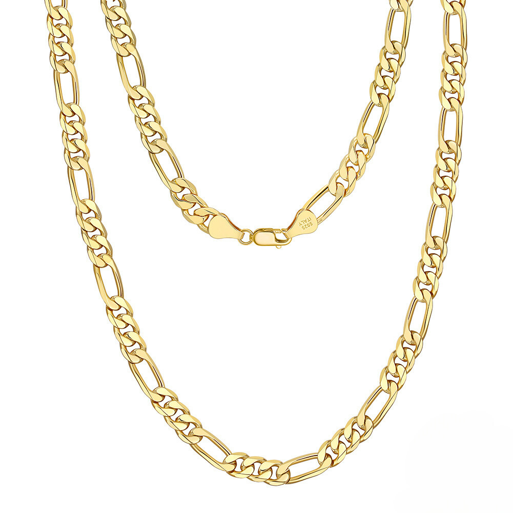 Figaro set 5mm Gold - La Fratellanza Jewelry
