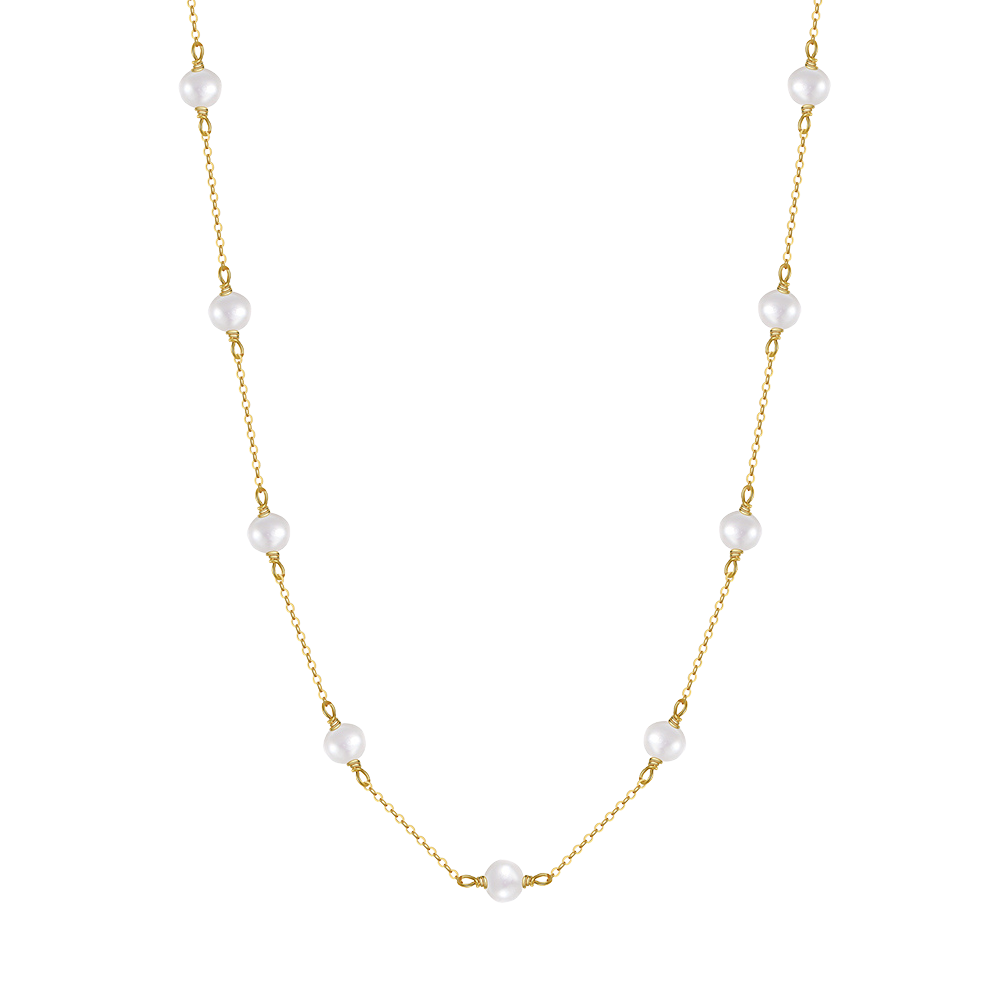 Loose Freshwater Pearl Necklace 14k Gold - La Fratellanza Jewelry