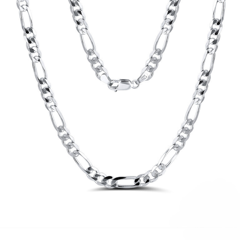 Figaro set 5mm White Gold - La Fratellanza Jewelry