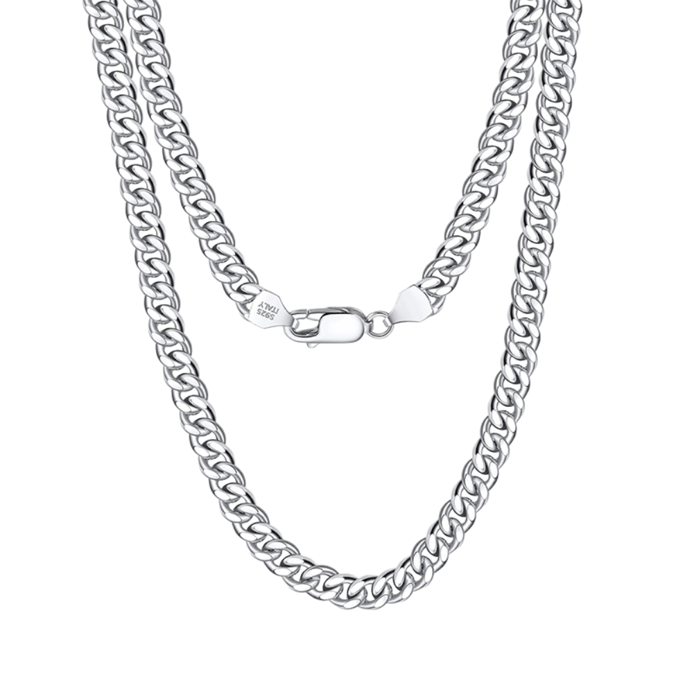 Cuban Chain 5mm White Gold - La Fratellanza Jewelry