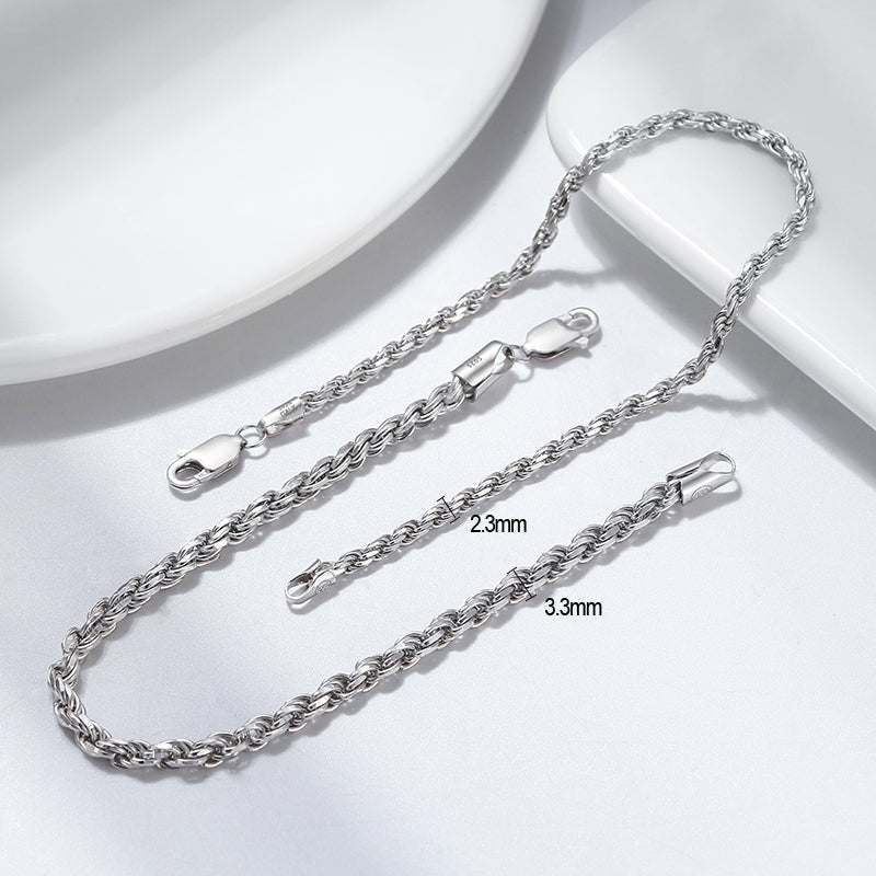 Rope set 3.6mm White Gold - La Fratellanza Jewelry