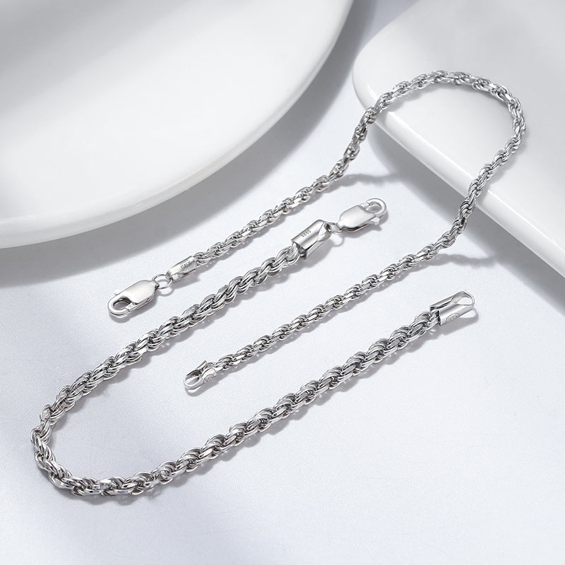 Rope set 3.6mm White Gold - La Fratellanza Jewelry