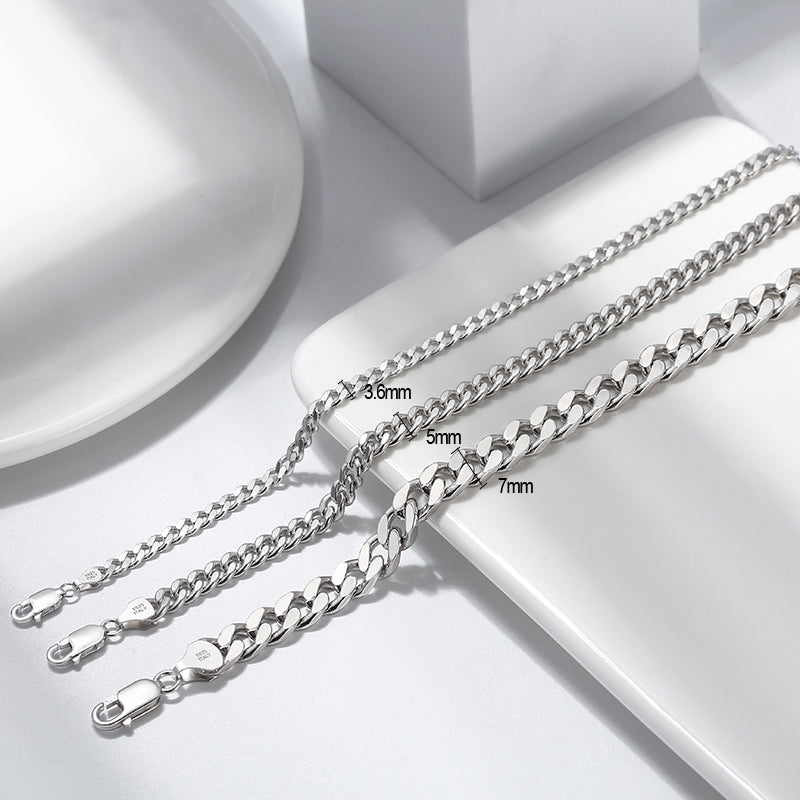Cuban Set 3.6mm White Gold - La Fratellanza Jewelry