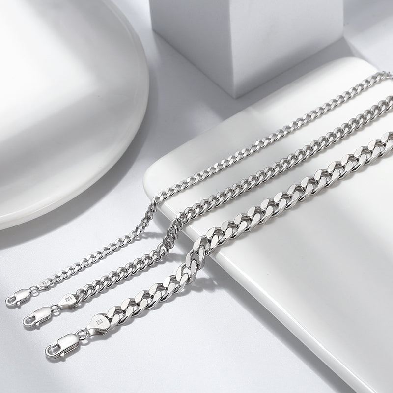 Cuban Bracelet 3.6mm White Gold - La Fratellanza Jewelry