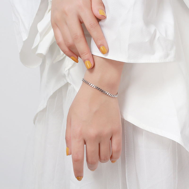 Cuban Bracelet 3.6mm White Gold - La Fratellanza Jewelry