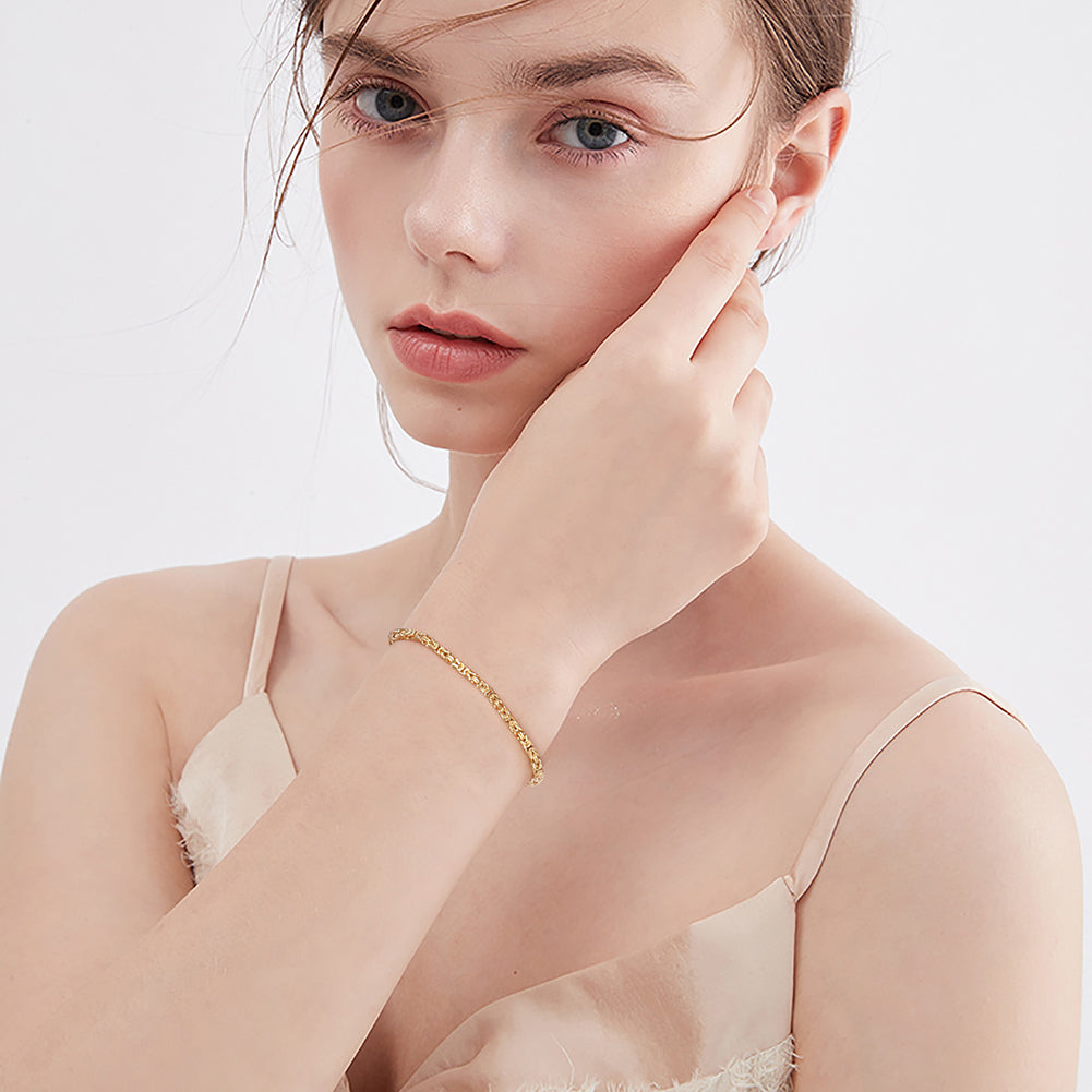 Byzantine Bracelet 2.5mm 18k Gold - La Fratellanza Jewelry