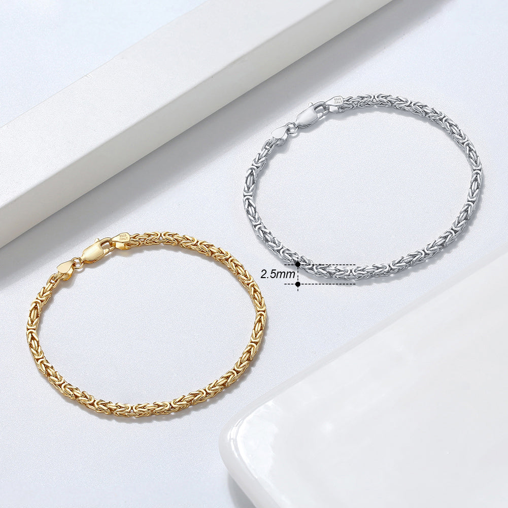 Byzantine Bracelet 2.5mm 18k Gold - La Fratellanza Jewelry
