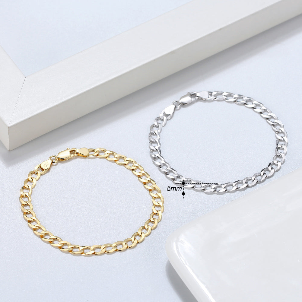 Italian Cuban Bracelet 5mm 18k Gold - La Fratellanza Jewelry
