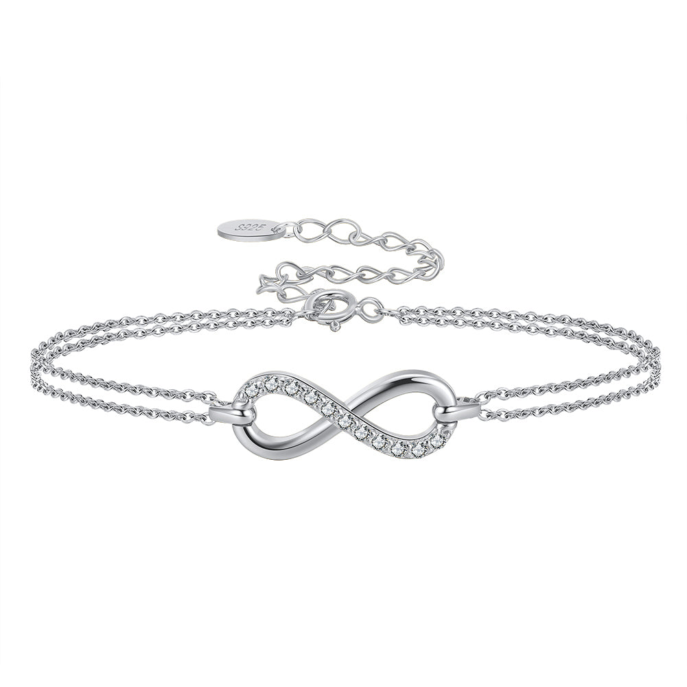Infinity Bracelet White Gold - La Fratellanza Jewelry