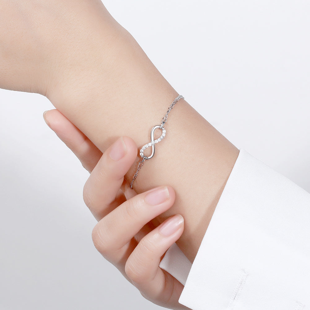 Infinity Bracelet White Gold - La Fratellanza Jewelry