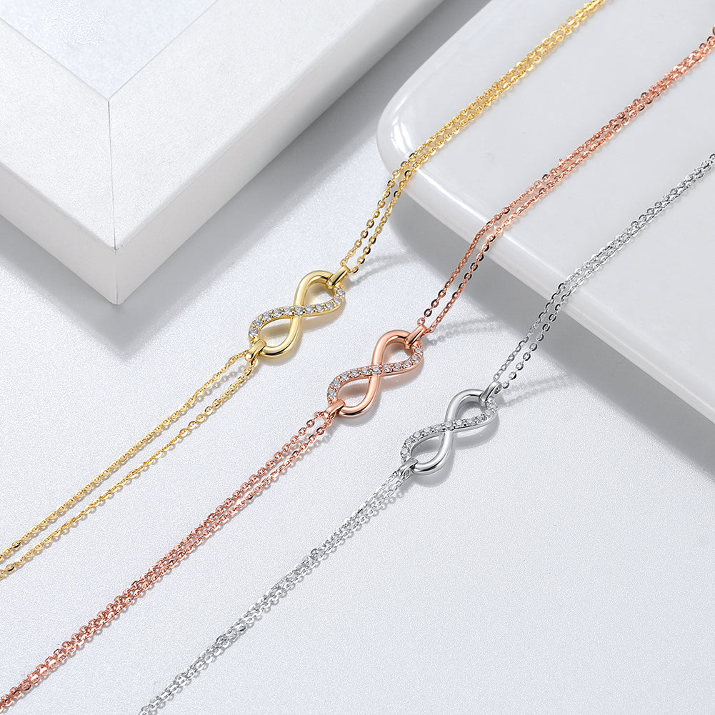 Infinity Bracelet White Gold - La Fratellanza Jewelry