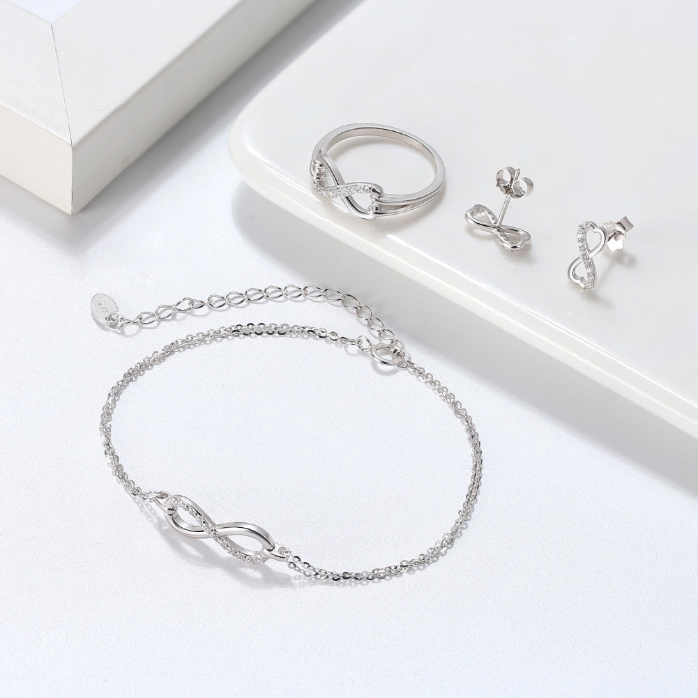 Infinity Bracelet White Gold - La Fratellanza Jewelry