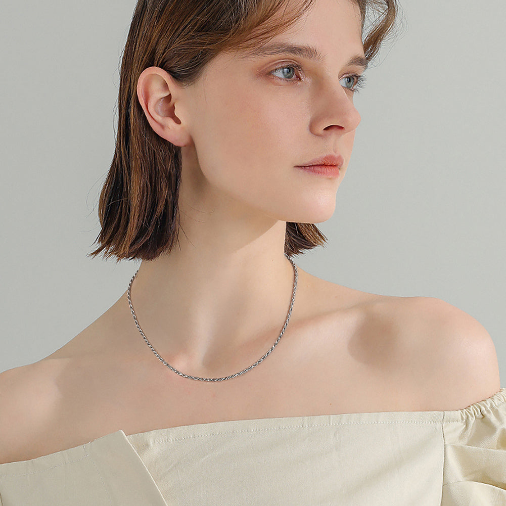 Rope chain 1.5mm White Gold - La Fratellanza Jewelry