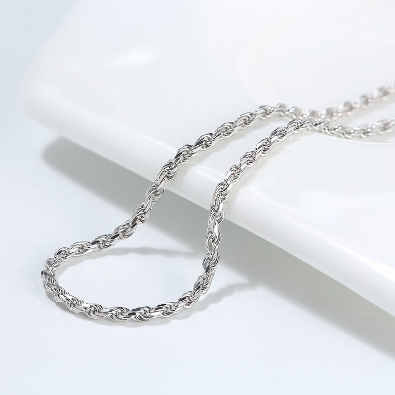 Rope Chain 1.2mm White Gold - La Fratellanza Jewelry