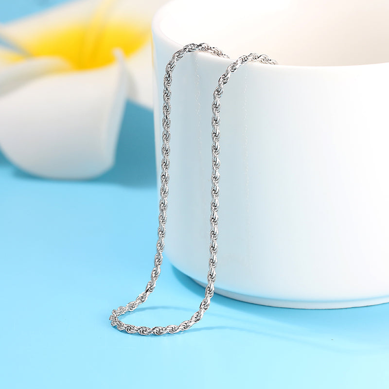 Rope Chain 1.2mm White Gold - La Fratellanza Jewelry