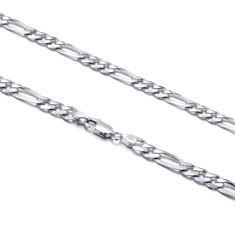 Figaro set 5mm White Gold - La Fratellanza Jewelry