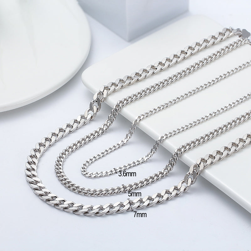 Cuban Chain 5mm White Gold - La Fratellanza Jewelry