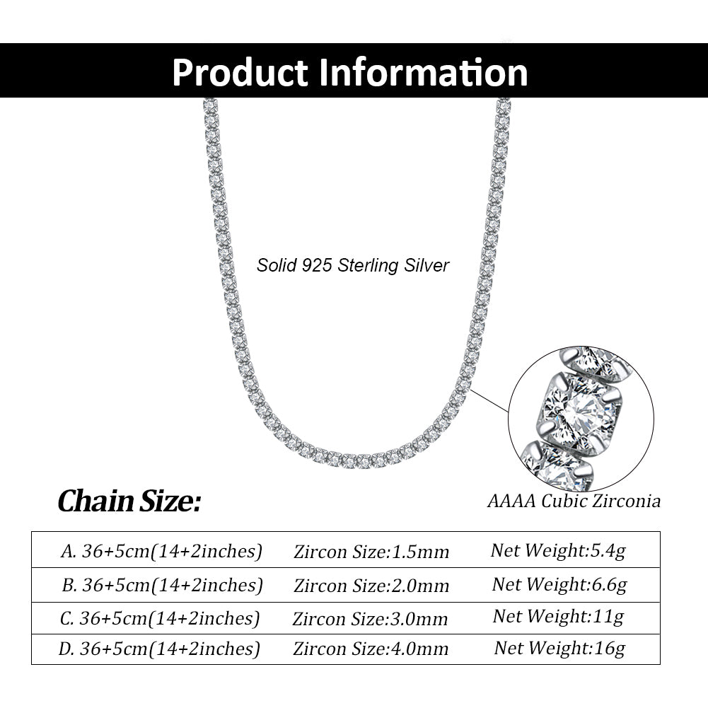 Round Zirconia Tennis 3mm Necklace - La Fratellanza Jewelry