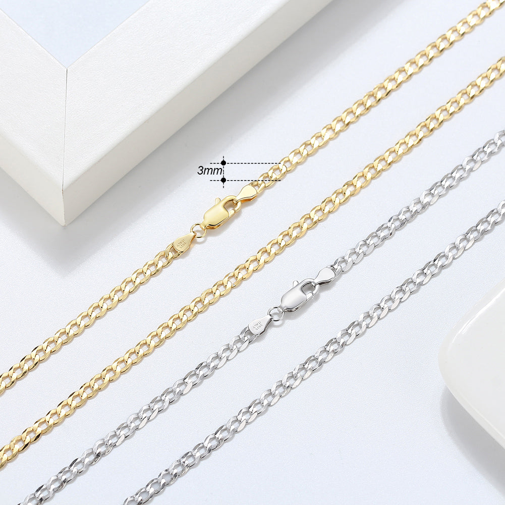 Italian Cuban Chain 3mm 18k Gold - La Fratellanza Jewelry