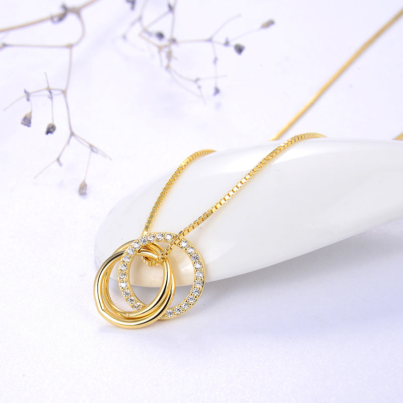 Zirconia Ring Necklace 14k Gold - La Fratellanza Jewelry