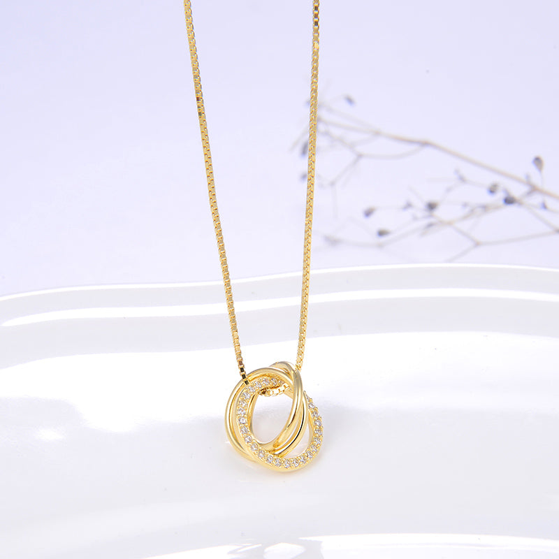 Zirconia Ring Necklace 14k Gold - La Fratellanza Jewelry