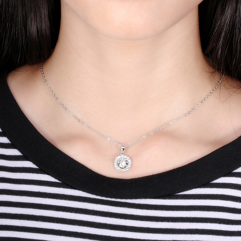 Zirconia Pendant Necklace White Gold - La Fratellanza Jewelry
