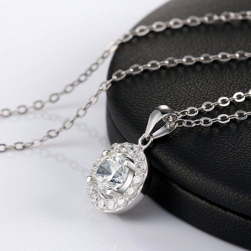 Zirconia Pendant Necklace White Gold - La Fratellanza Jewelry