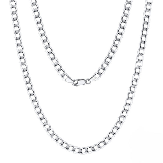 Italian Cuban Chain 5mm White Gold