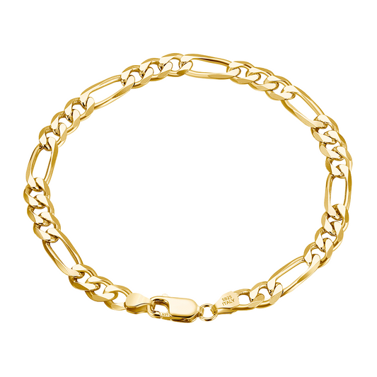 Figaro Bracelet 5mm 18k Gold