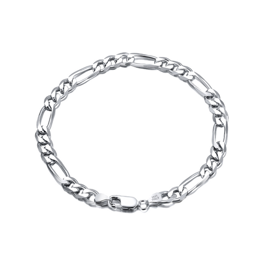 Figaro Bracelet 5mm White Gold