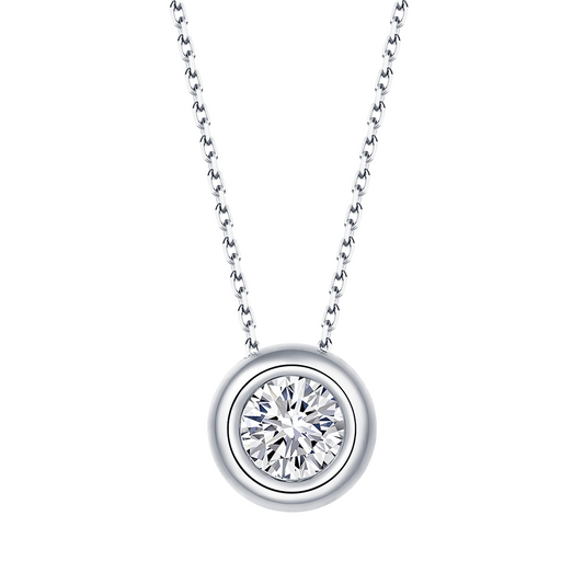 Zirconia Charm Necklace White Gold