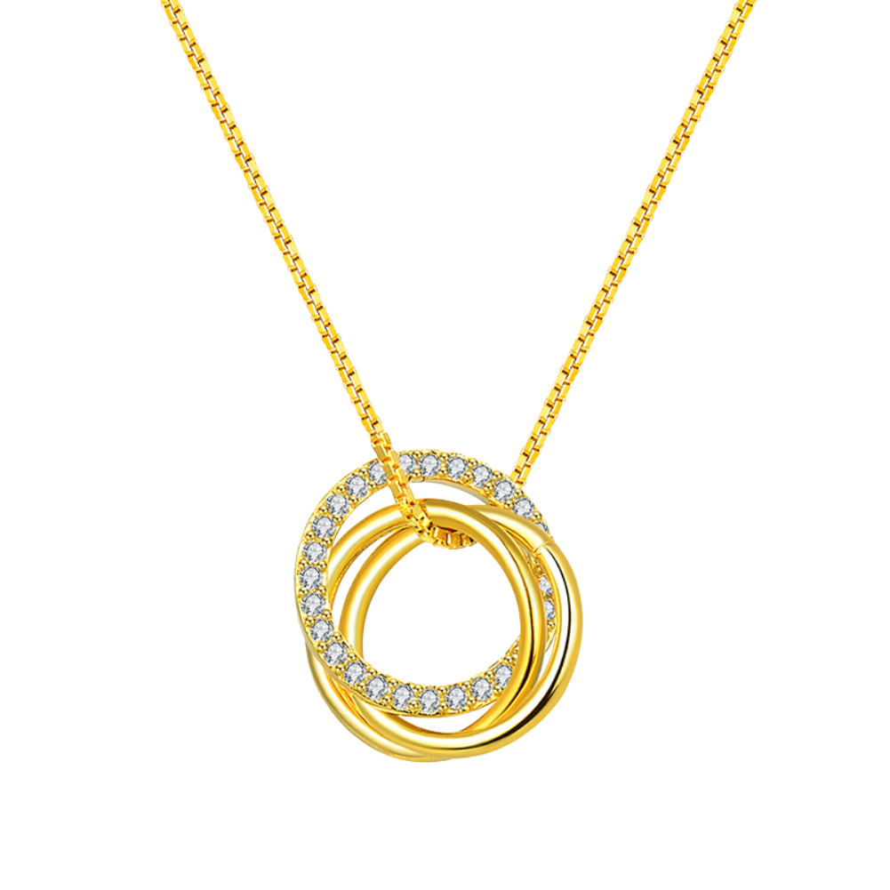 Zirconia Ring Necklace 14k Gold