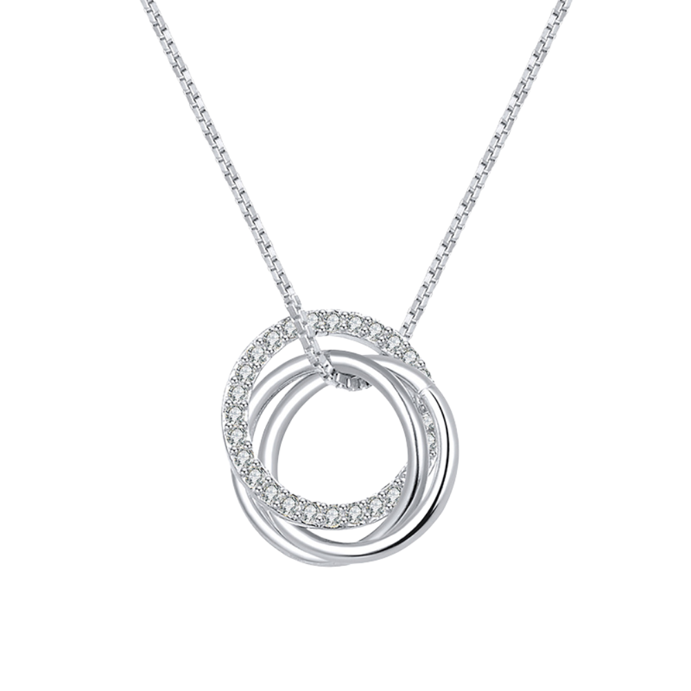 Zirconia Ring Necklace White Gold