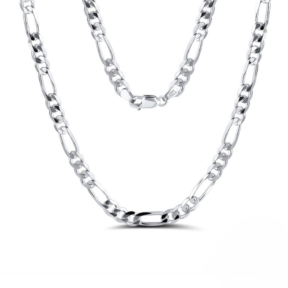 Figaro Chain 5mm White Gold