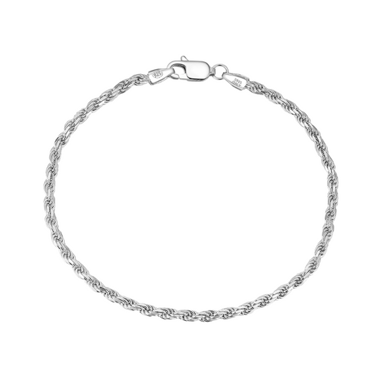 Rope Bracelet 3.3mm White Gold