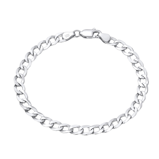 Italian Cuban Bracelet 5mm White Gold