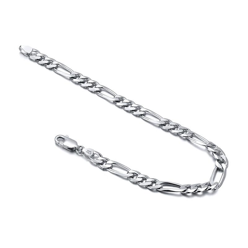 Figaro Bracelet 5mm White Gold