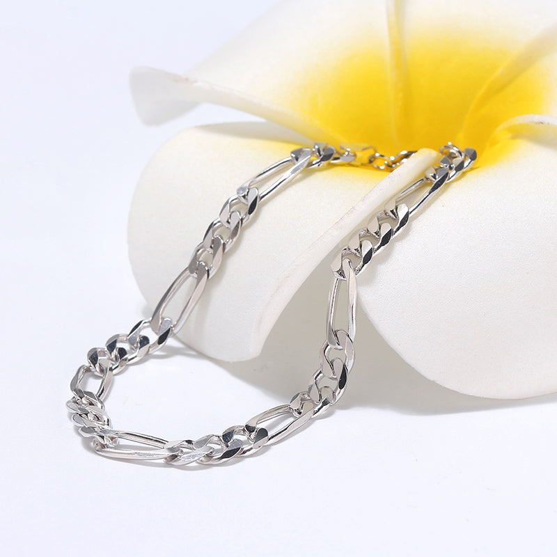 Figaro Bracelet 5mm White Gold