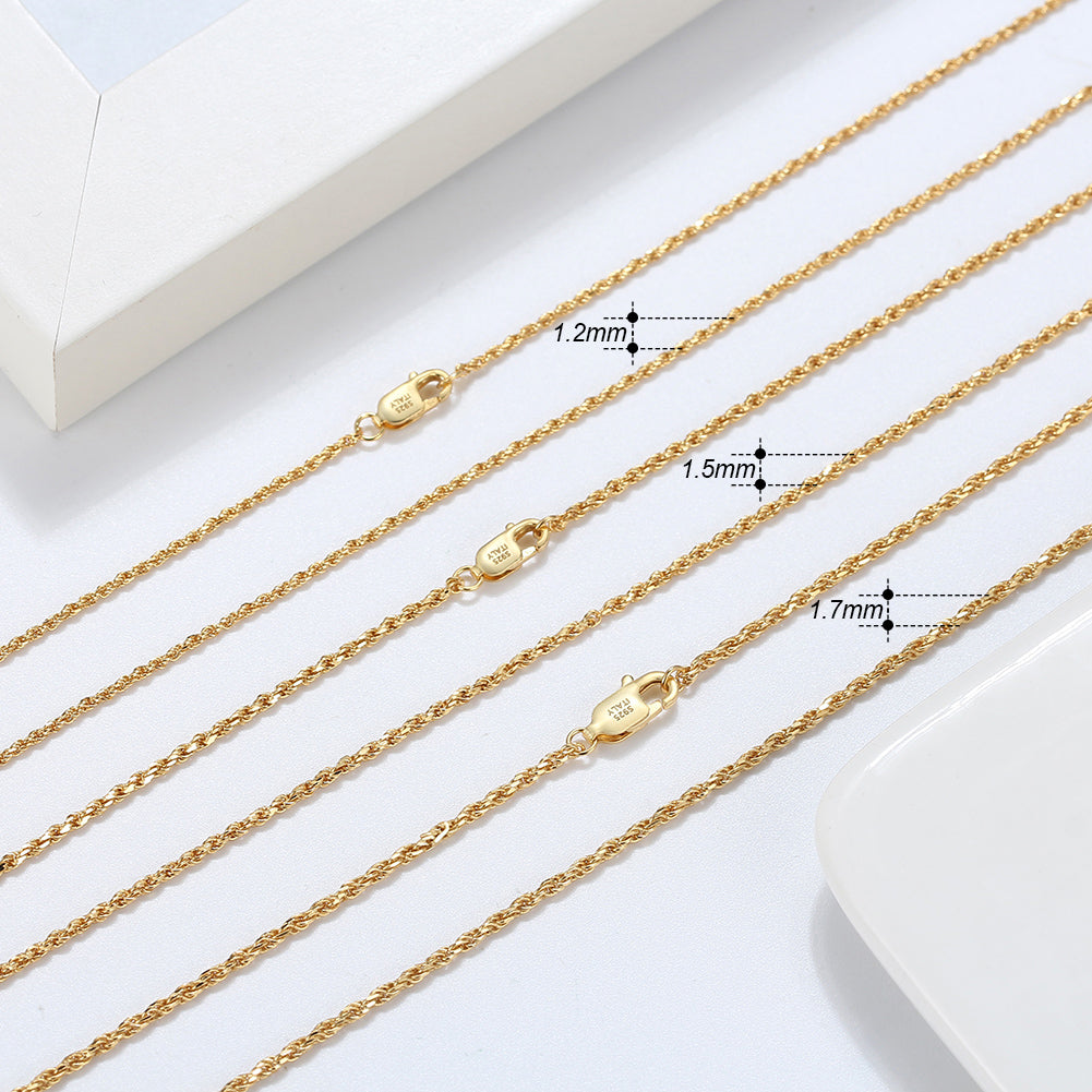 Rope Chain 1.2mm 18k Gold