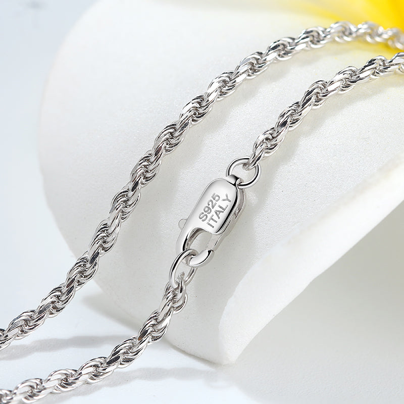 Rope chain 1.5mm White Gold