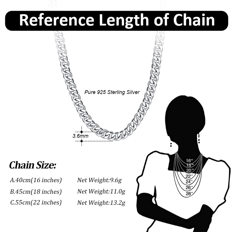 Cuban Chain 3.6mm White Gold