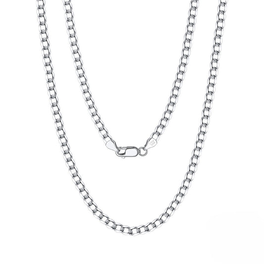 Italian Cuban Chain 3mm White Gold